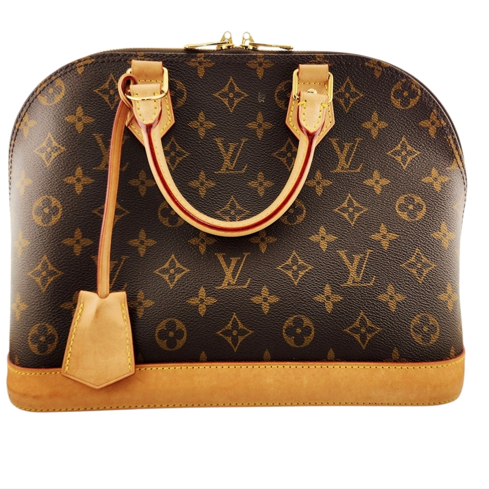 Louis Vuitton Monogram Satchel with Tan Accents